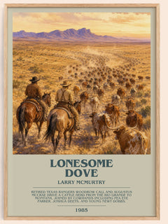 Lonesome Dove bookish book poster by Larry McMurtry – framed literary art print