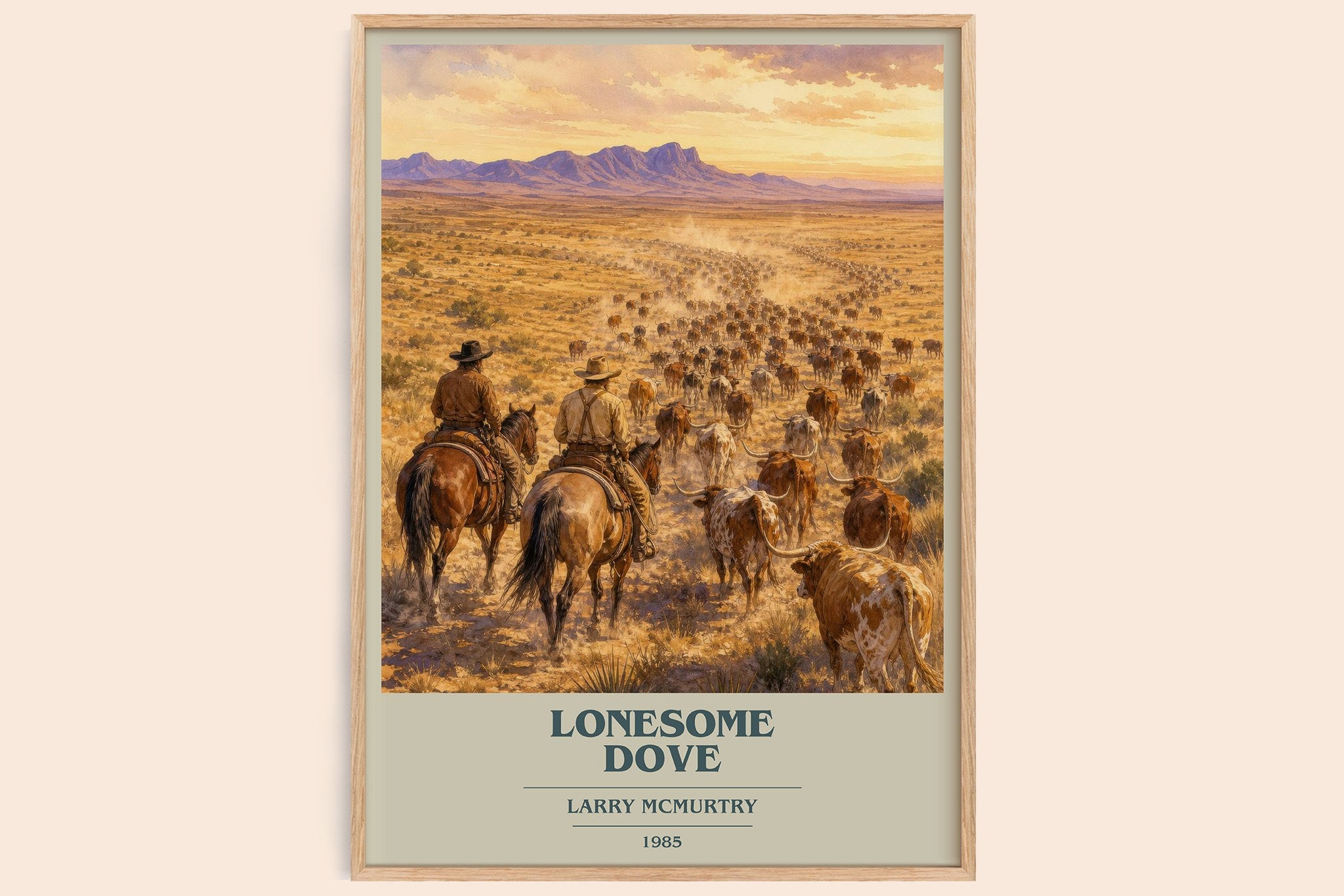 Lonesome Dove Book Cover Poster by Larry McMurtry