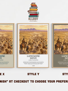 Lonesome Dove bookish print in frame leaning in hallway – literary fiction wall art