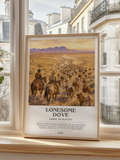 Lonesome Dove bookish poster colour and style options – Larry McMurtry book art