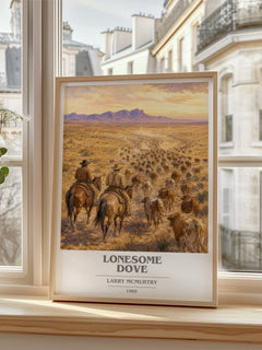 Lonesome Dove book cover poster colour and style options – Larry McMurtry book art