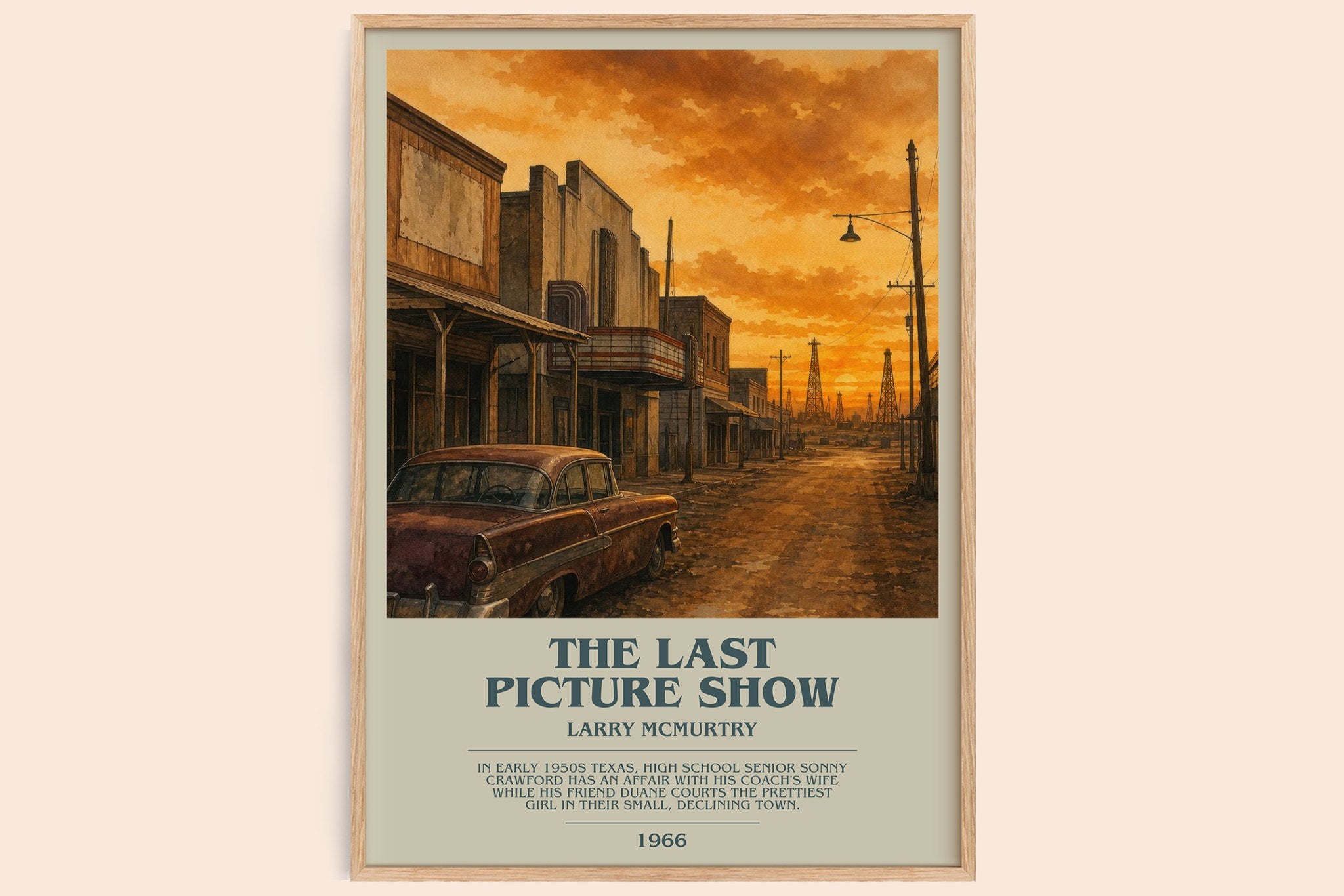 The Last Picture Show Bookish Wall Art by Larry McMurtry