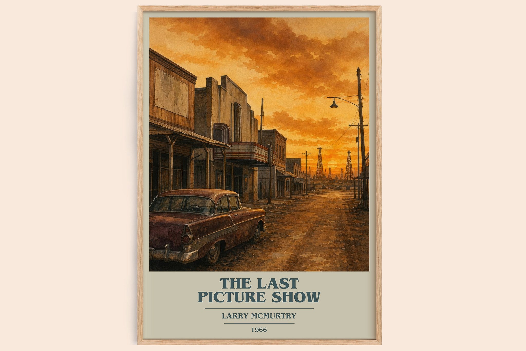 The Last Picture Show Book Cover Poster by Larry McMurtry