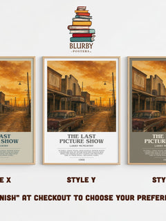 The Last Picture Show bookish print in frame leaning in hallway – coming of age wall art