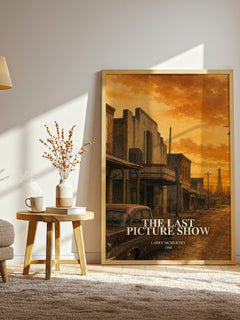 The Last Picture Show watercolour print in frame leaning in hallway – coming of age wall art