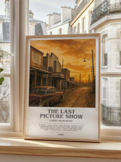 The Last Picture Show bookish poster colour and style options – Larry McMurtry book art
