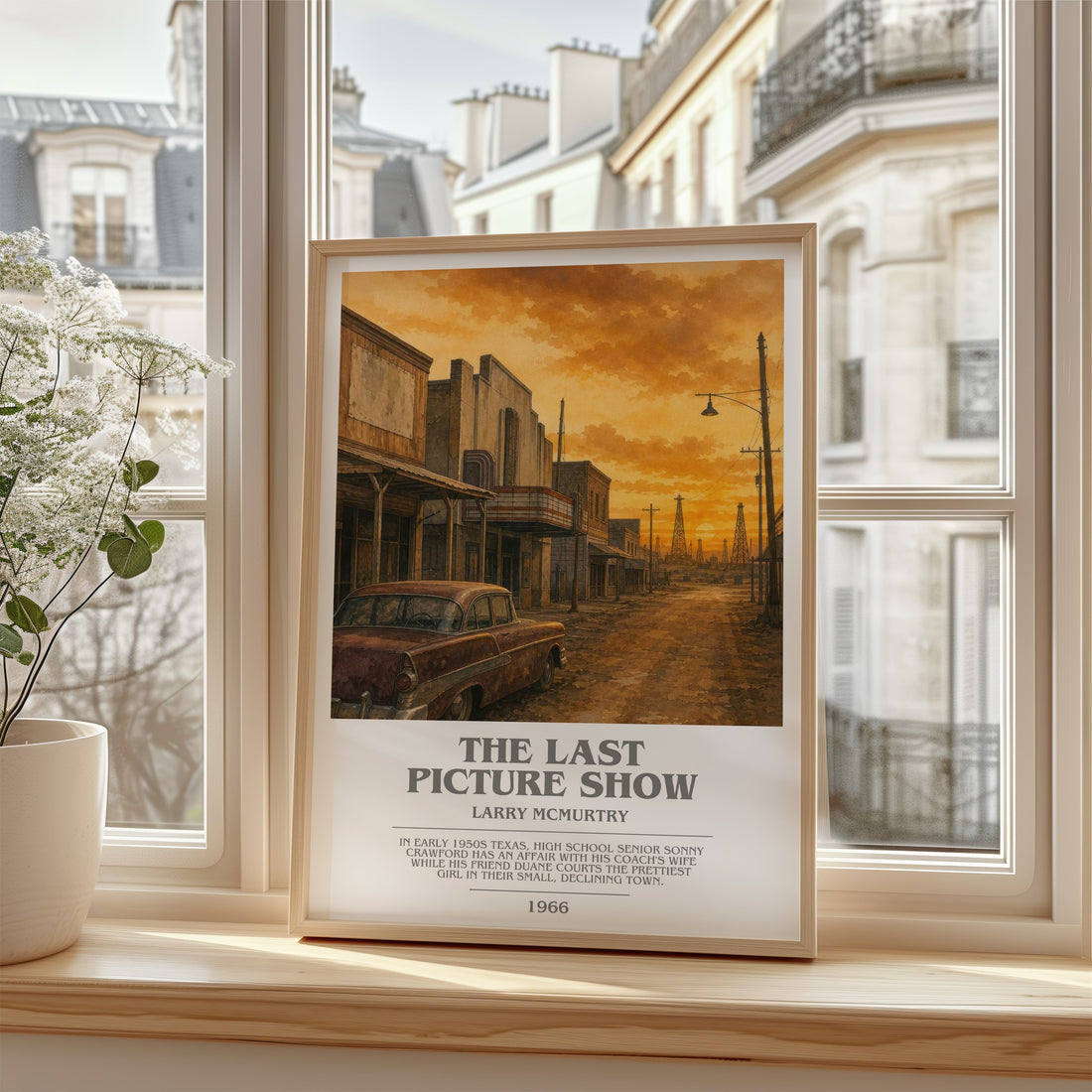 The Last Picture Show bookish poster colour and style options – Larry McMurtry book art