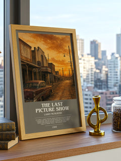 The Last Picture Show bookish print framed by window – literary home decor