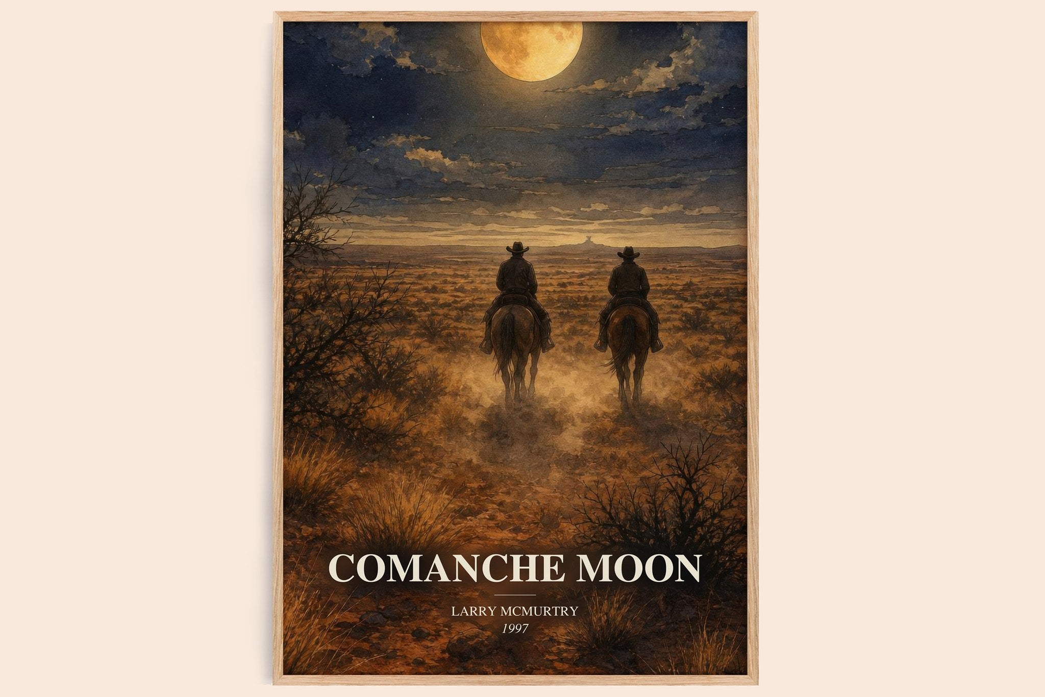 Comanche moon Book Watercolour Illustration by Larry McMurtry