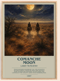 Comanche moon bookish book poster by Larry McMurtry – framed literary art print