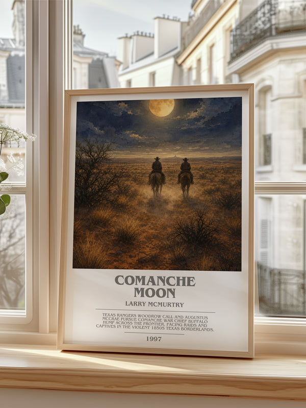 Comanche moon bookish poster colour and style options – Larry McMurtry book art