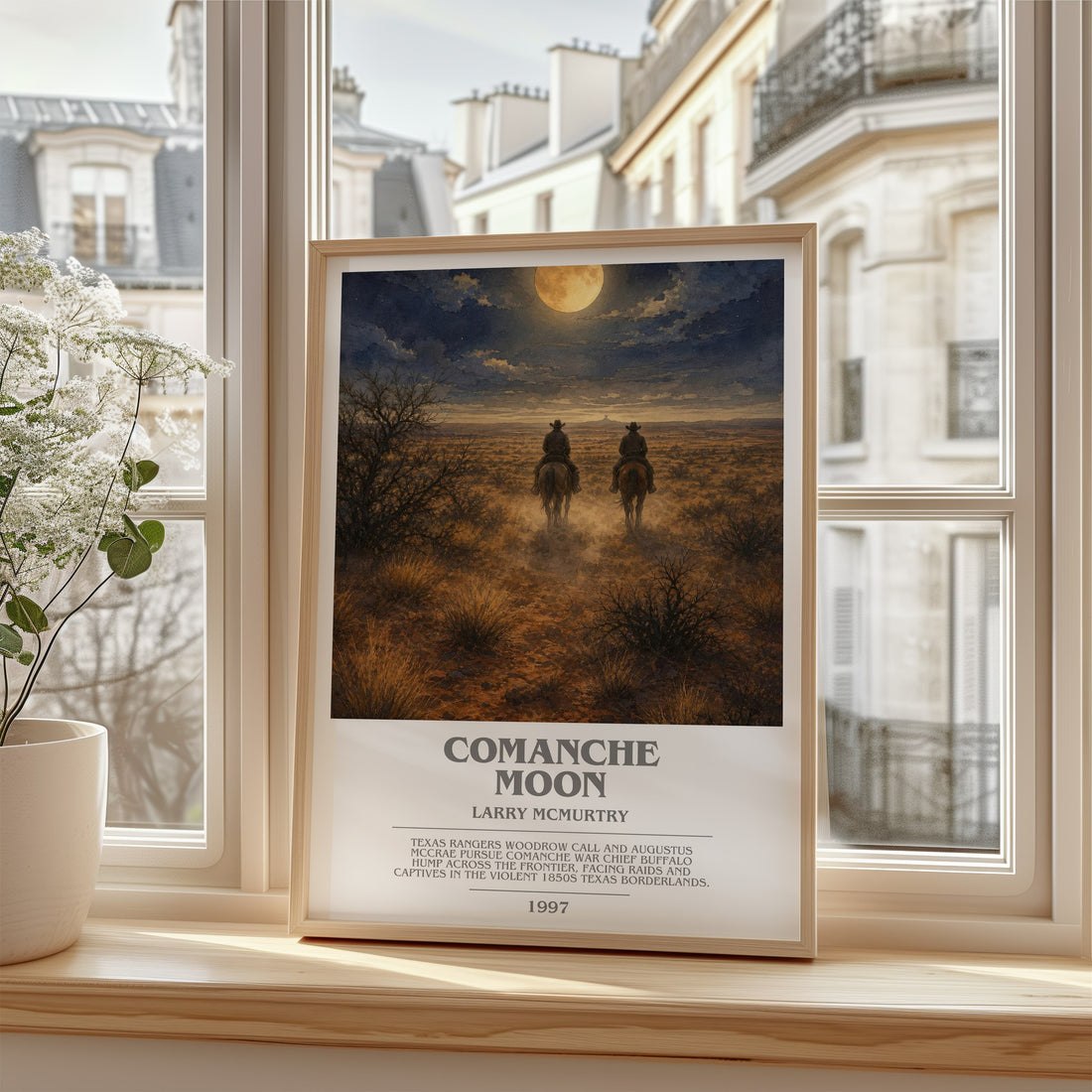 Comanche moon bookish poster colour and style options – Larry McMurtry book art