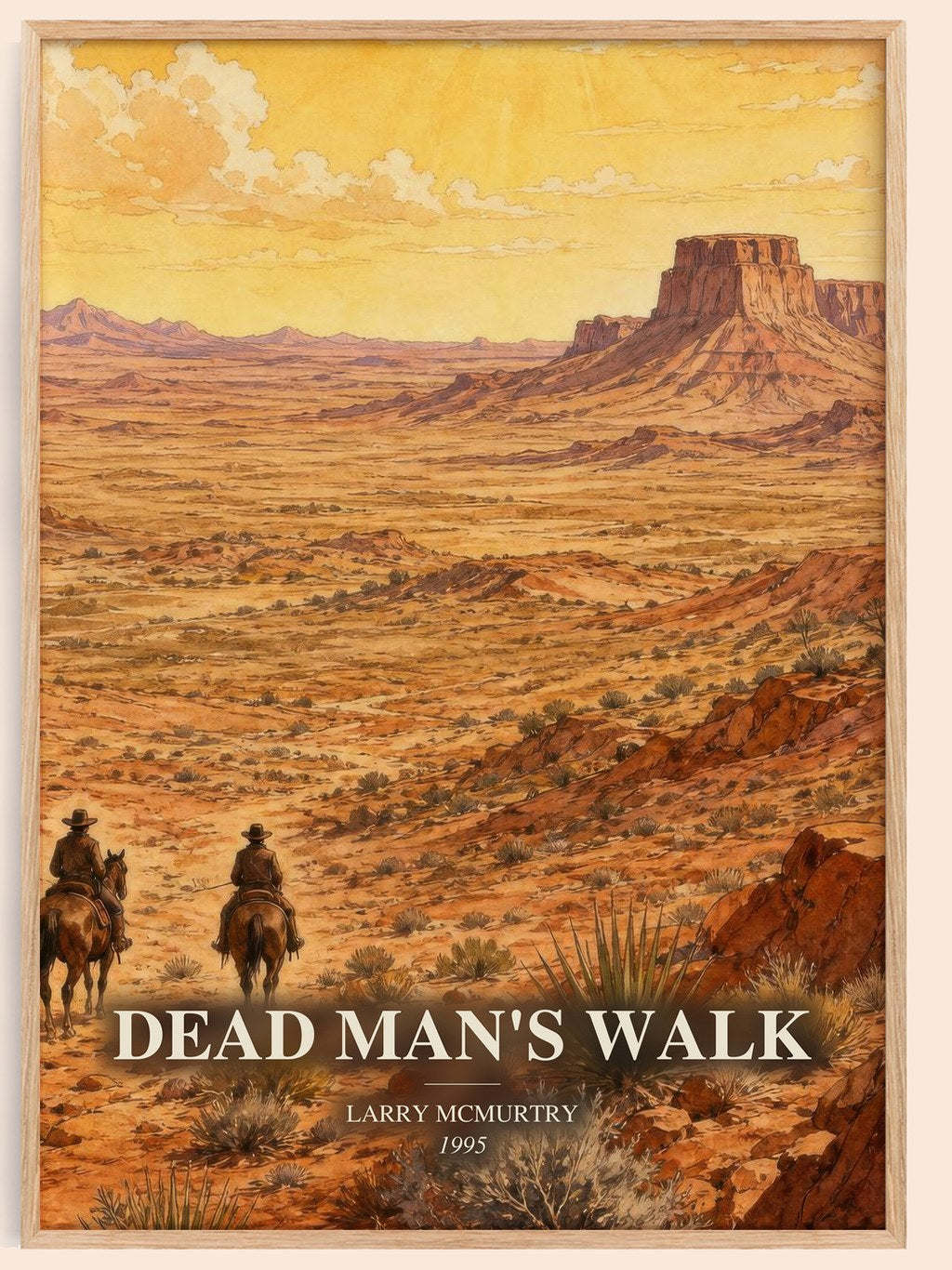 Dead Man's Walk watercolour book poster by Larry McMurtry – framed literary art print