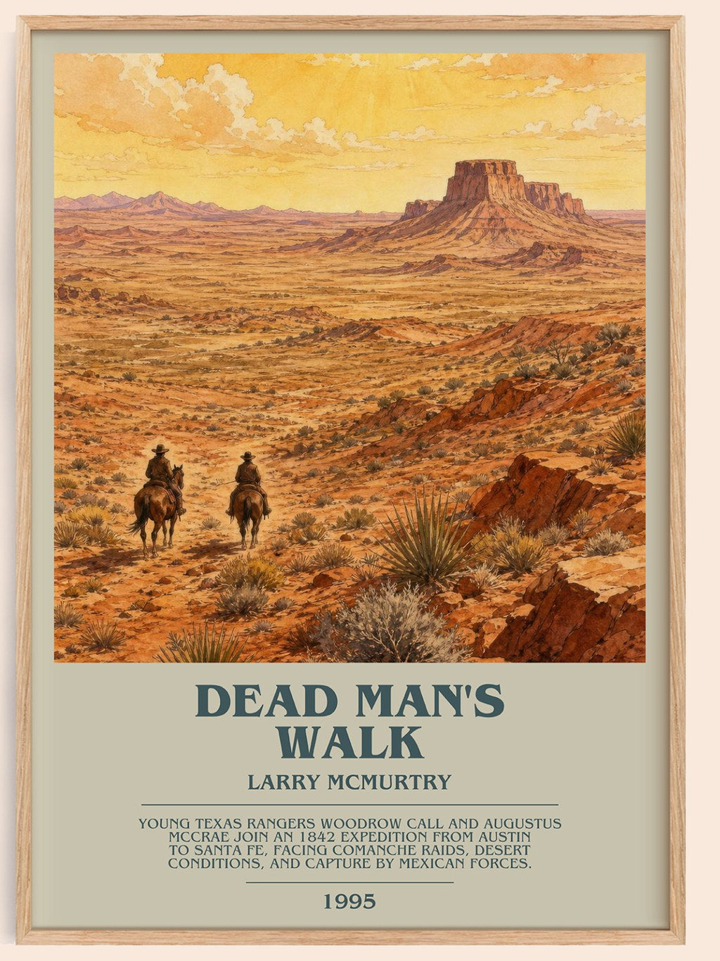 Dead Man's Walk bookish book poster by Larry McMurtry – framed literary art print