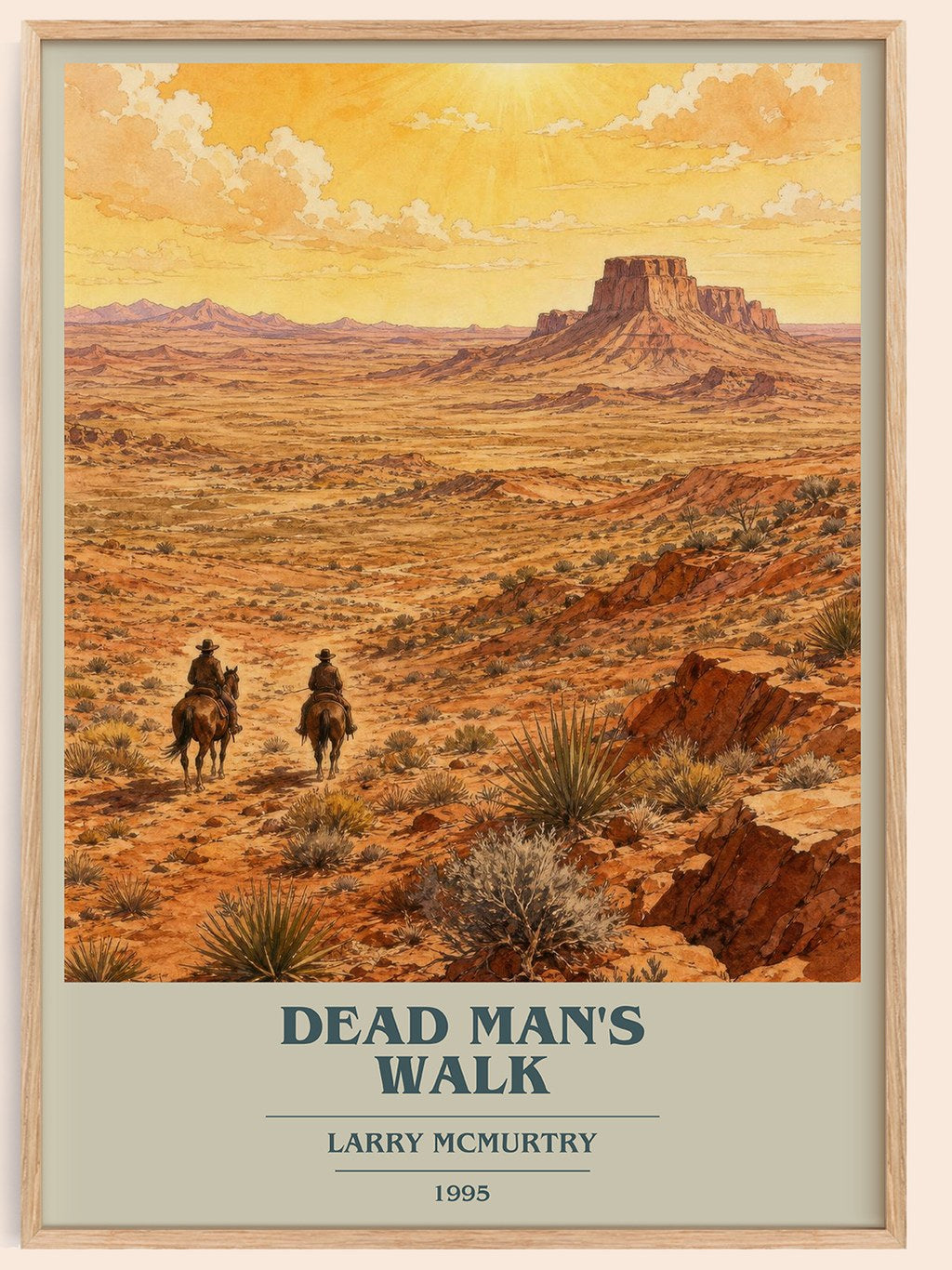 Dead Man's Walk book cover book poster by Larry McMurtry – framed literary art print