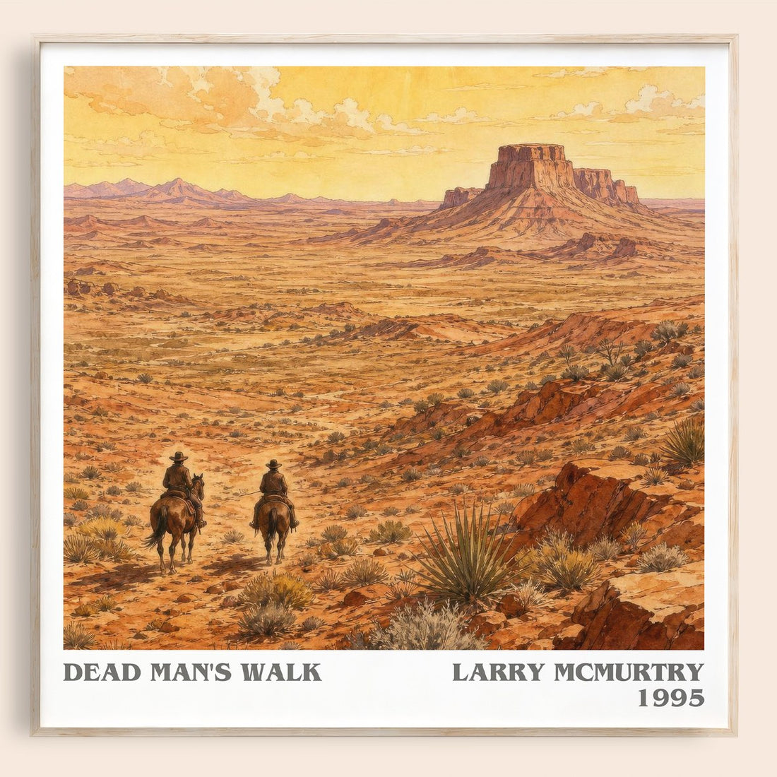 Dead Man's Walk literary book poster by Larry McMurtry – framed literary art print