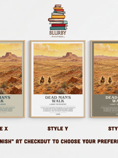 Dead Man's Walk bookish print in frame leaning in hallway – adventure wall art