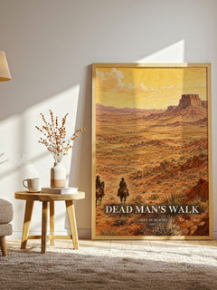 Dead Man's Walk watercolour print in frame leaning in hallway – adventure wall art