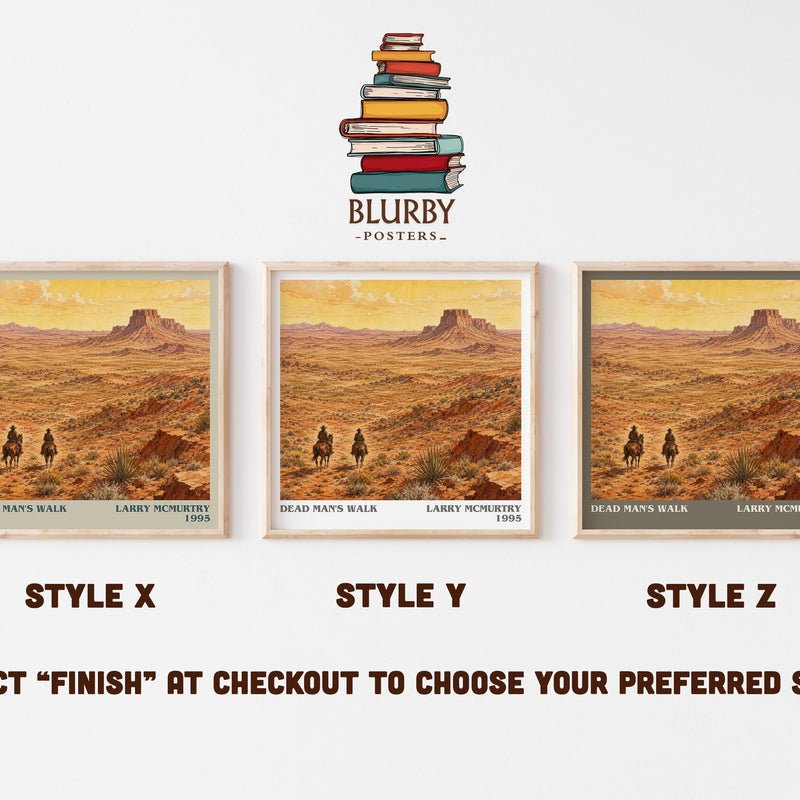 Dead Man's Walk literary print in frame leaning in hallway – adventure wall art