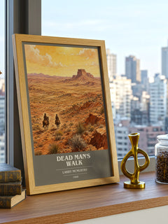 Dead Man's Walk book cover print framed by window – literary home decor