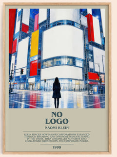 No Logo bookish book poster by Naomi Klein – framed literary art print