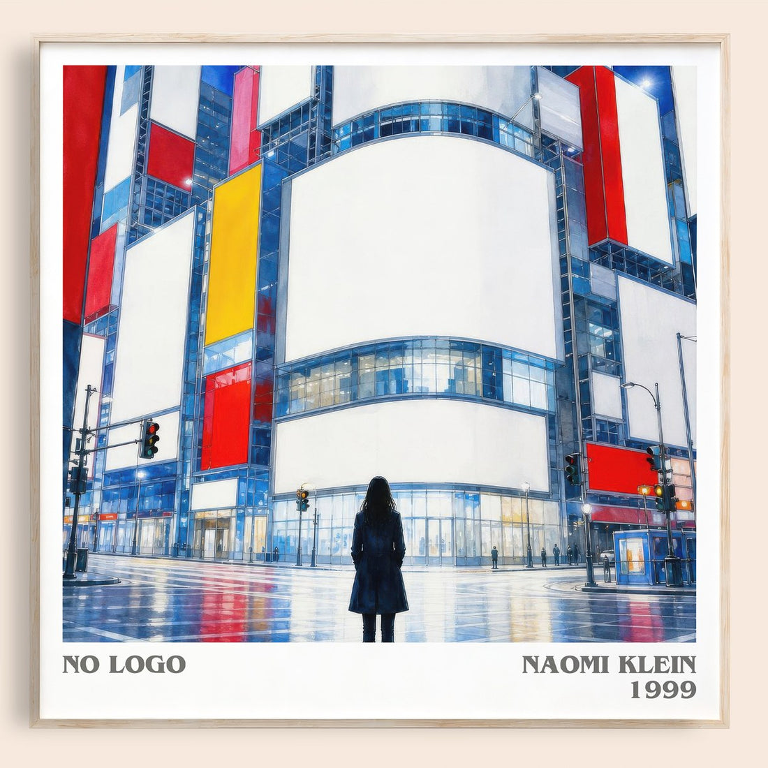 No Logo literary book poster by Naomi Klein – framed literary art print