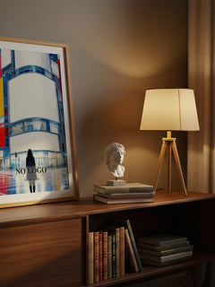 No Logo watercolour print on bookshelf – Naomi Klein fan gift