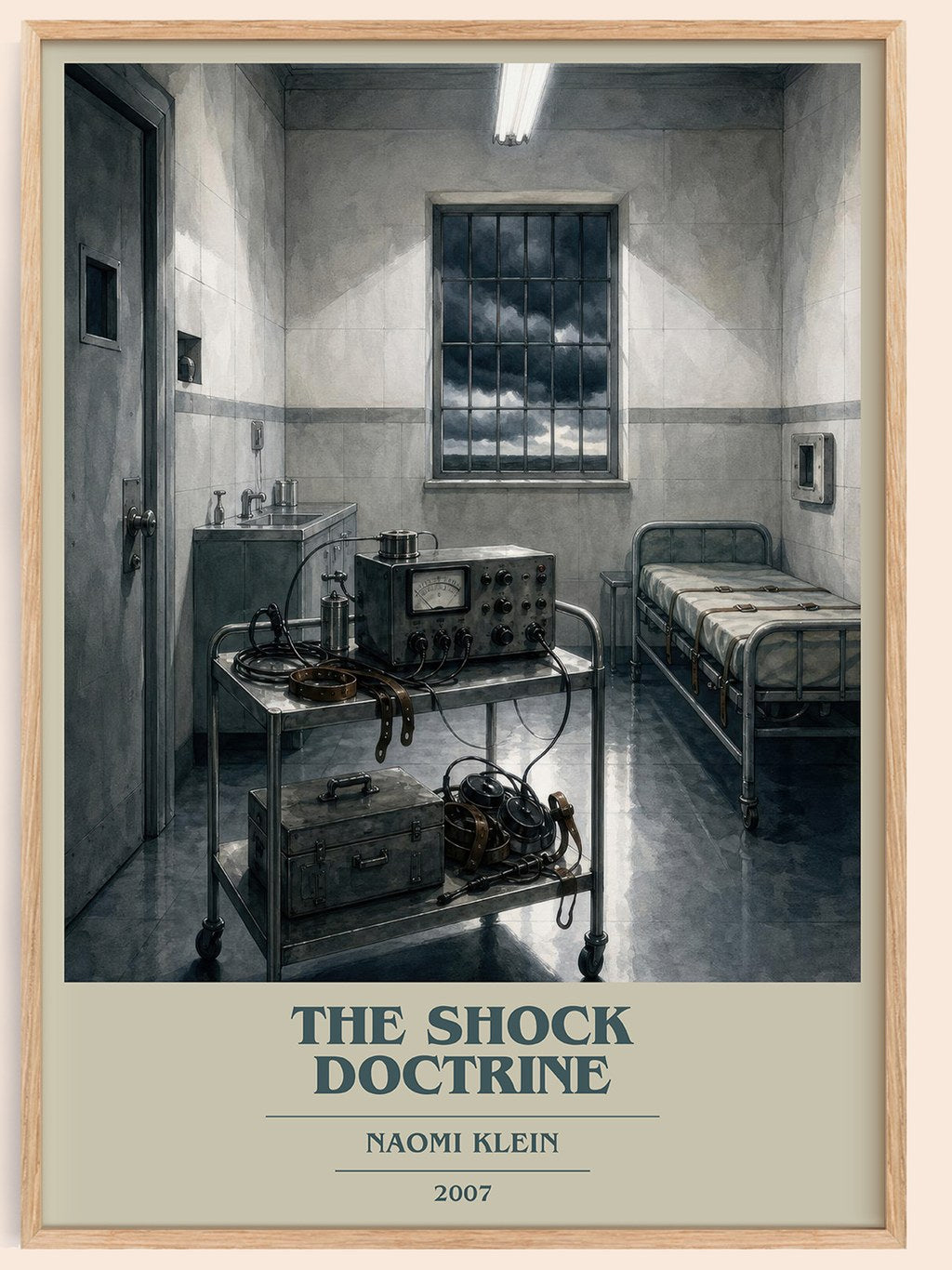 The Shock Doctrine book cover book poster by Naomi Klein – framed literary art print