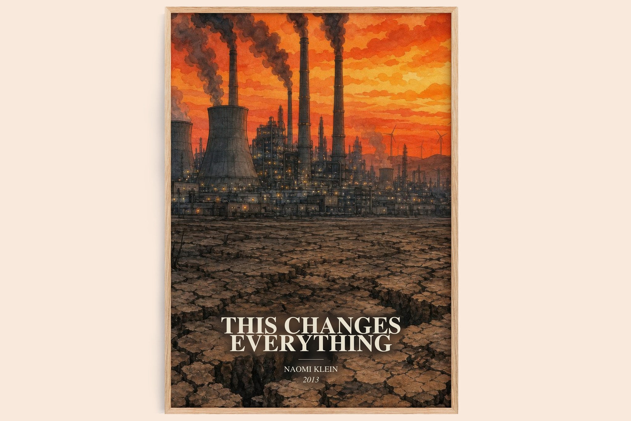 This Changes Everything Book Watercolour Illustration by Naomi Klein
