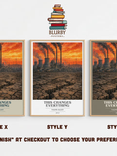 This Changes Everything book cover print in frame leaning in hallway – non fiction wall art
