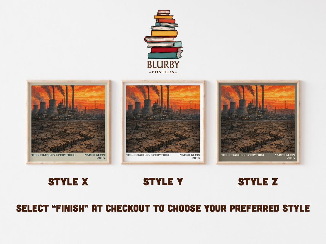 This Changes Everything literary print in frame leaning in hallway – non fiction wall art (mockup)