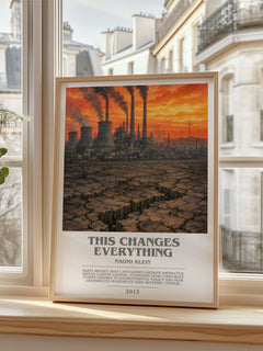 This Changes Everything bookish poster colour and style options – Naomi Klein book art
