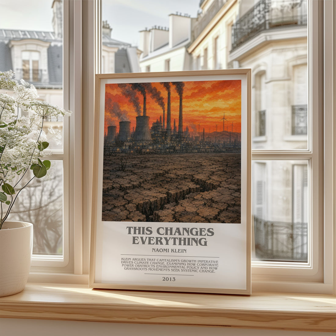 This Changes Everything bookish poster colour and style options – Naomi Klein book art