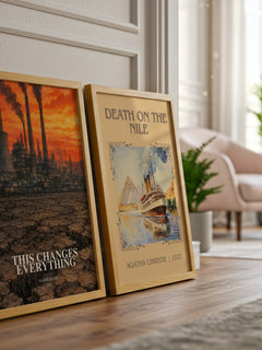 This Changes Everything watercolour print framed by window – literary home decor