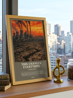 This Changes Everything bookish print framed by window – literary home decor