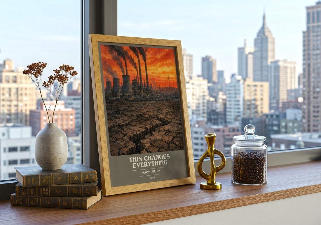 This Changes Everything book cover print framed by window – literary home decor