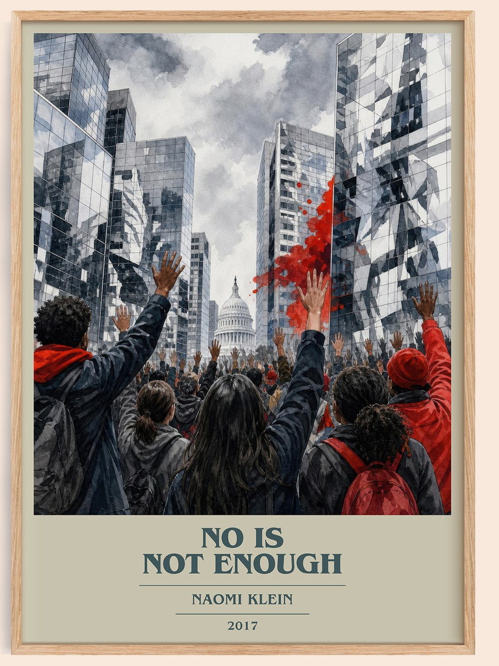 No Is Not Enough book cover book poster by Naomi Klein – framed literary art print