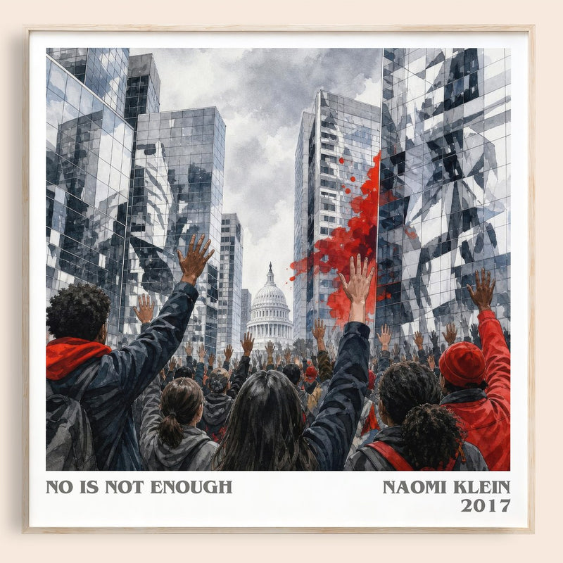 No Is Not Enough literary book poster by Naomi Klein – framed literary art print