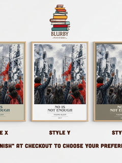 No Is Not Enough book cover print in frame leaning in hallway – non fiction wall art