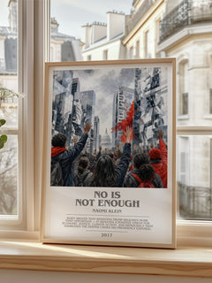 No Is Not Enough bookish poster colour and style options – Naomi Klein book art