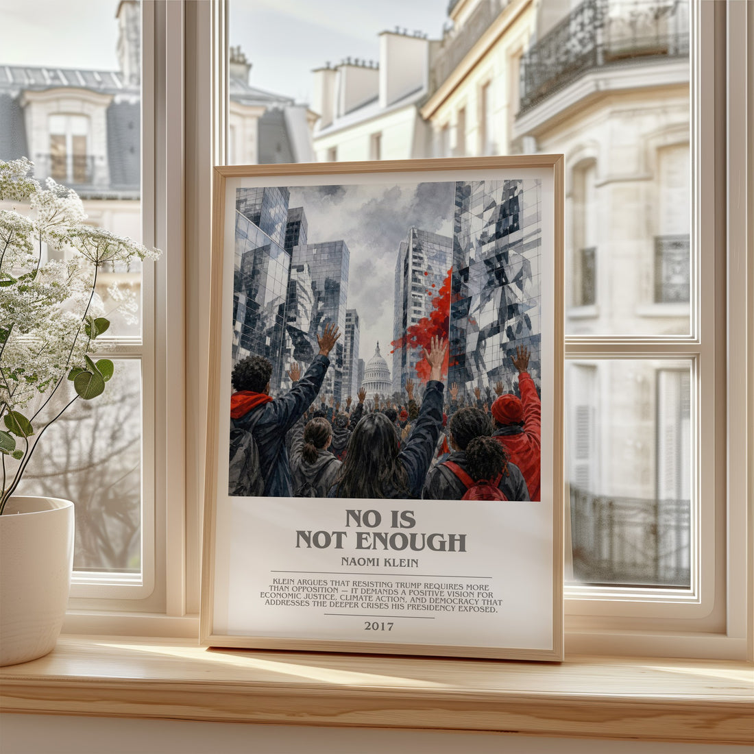 No Is Not Enough bookish poster colour and style options – Naomi Klein book art