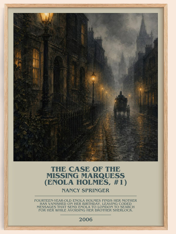 The Case of the Missing Marquess (Enola Holmes, #1) bookish book poster by Nancy Springer – framed literary art print