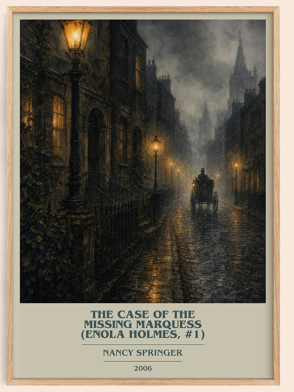 The Case of the Missing Marquess (Enola Holmes, #1) book cover book poster by Nancy Springer – framed literary art print