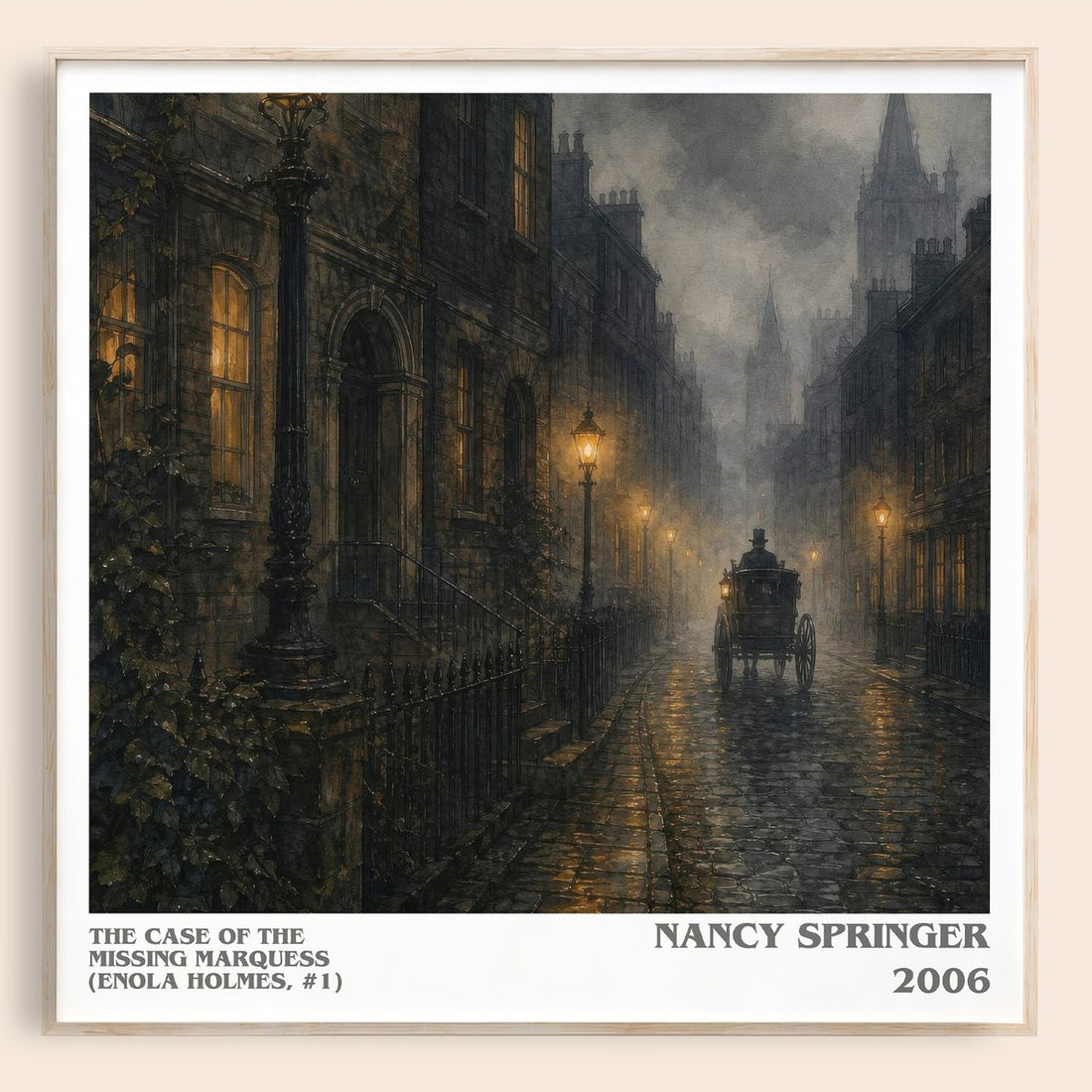 The Case of the Missing Marquess (Enola Holmes, #1) literary book poster by Nancy Springer – framed literary art print