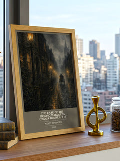 The Case of the Missing Marquess (Enola Holmes, #1) book cover print framed by window – literary home decor