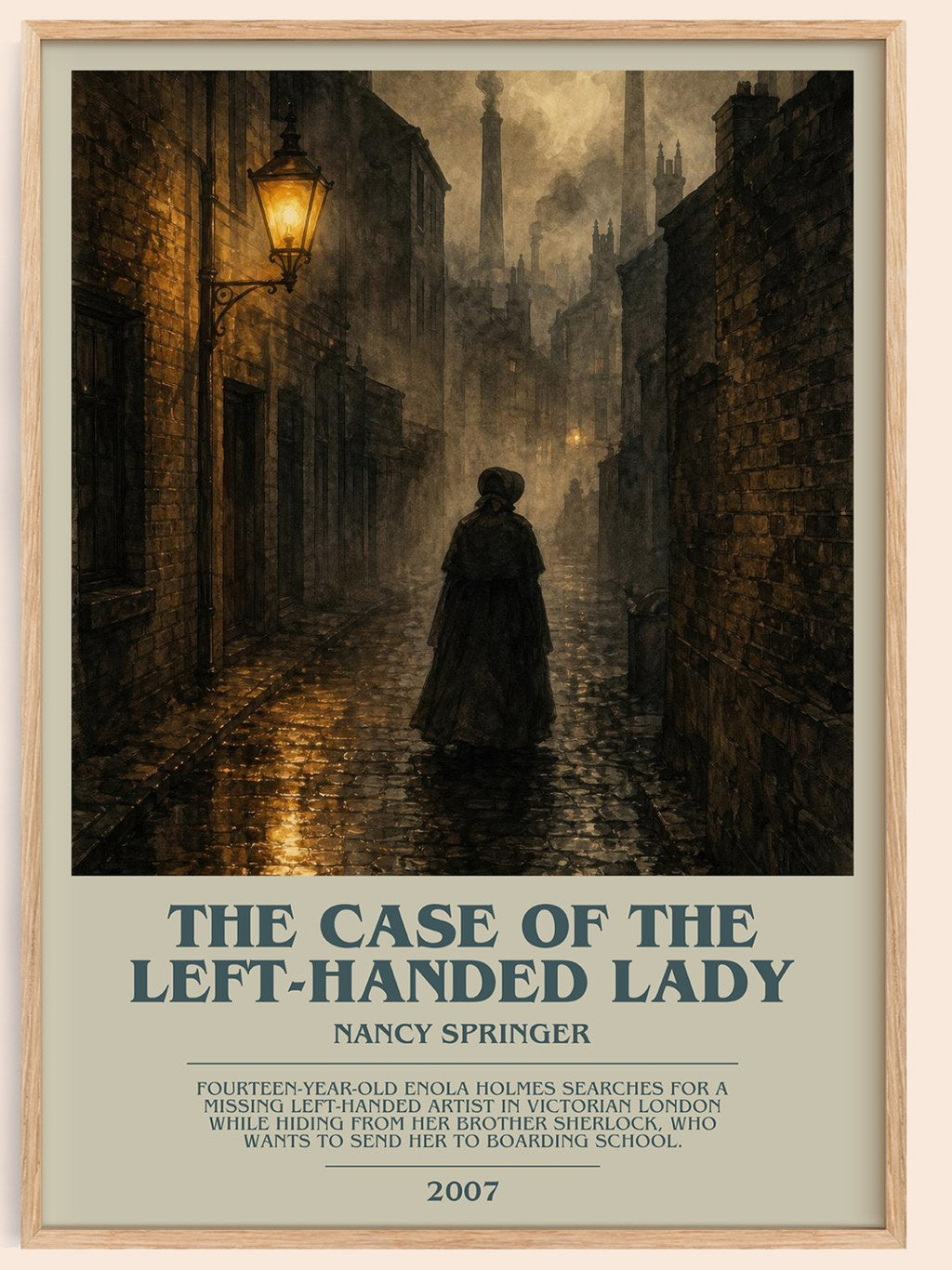 The Case of the Left-Handed Lady bookish book poster by Nancy Springer – framed literary art print