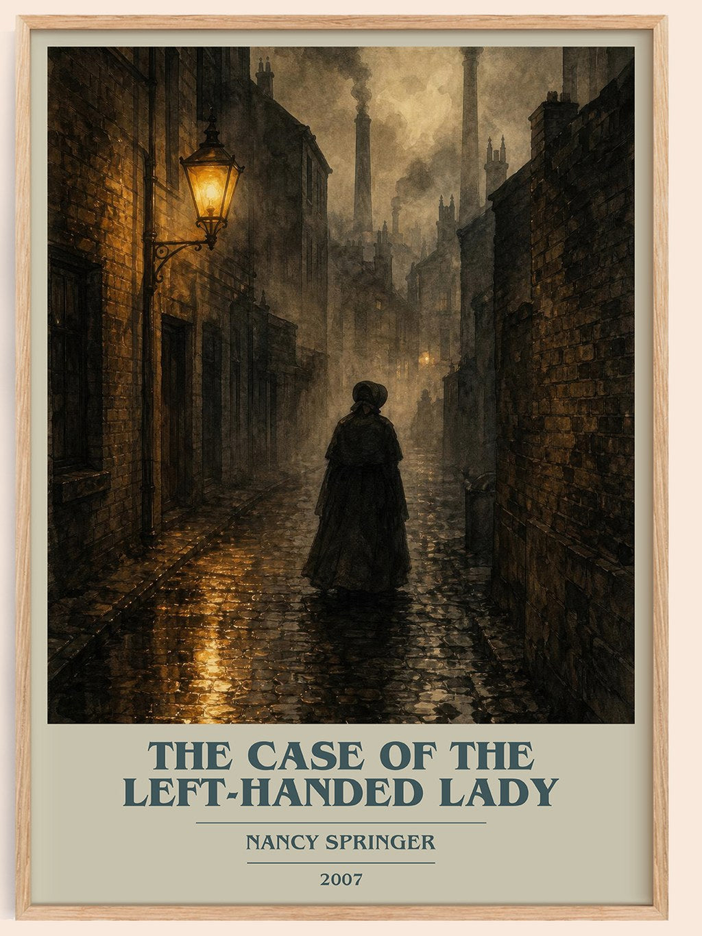 The Case of the Left-Handed Lady book cover book poster by Nancy Springer – framed literary art print