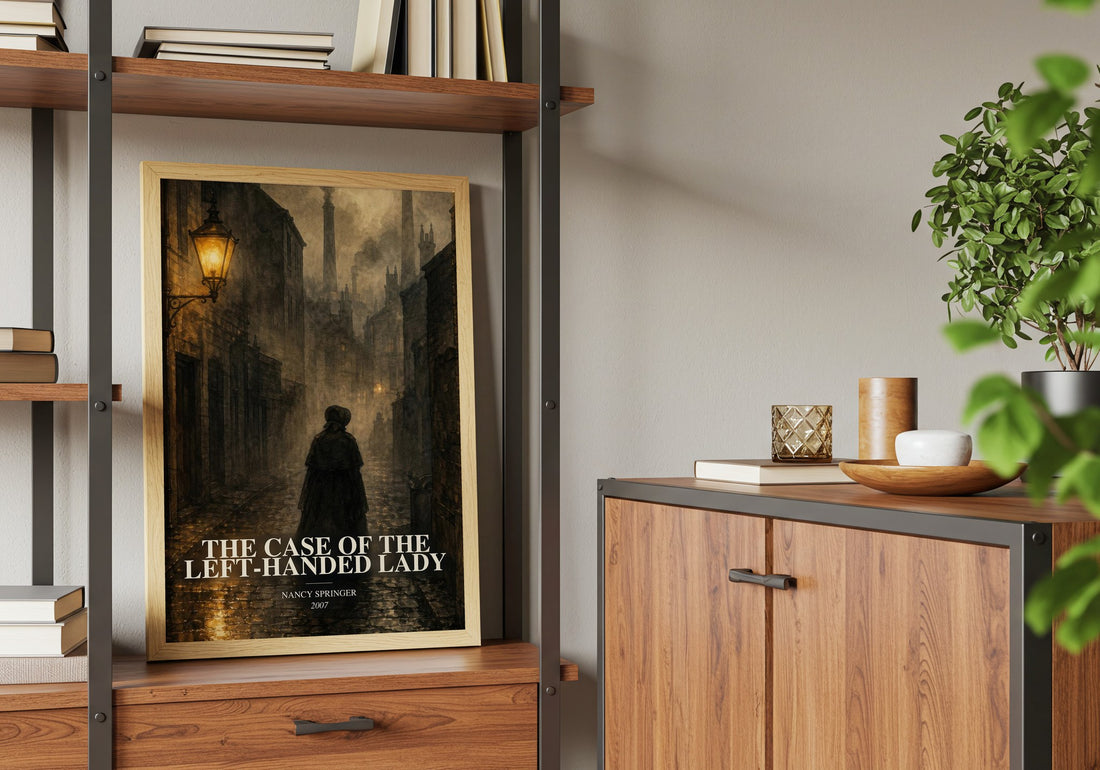 The Case of the Left-Handed Lady book watercolour illustration paper finish options – matte satin gloss