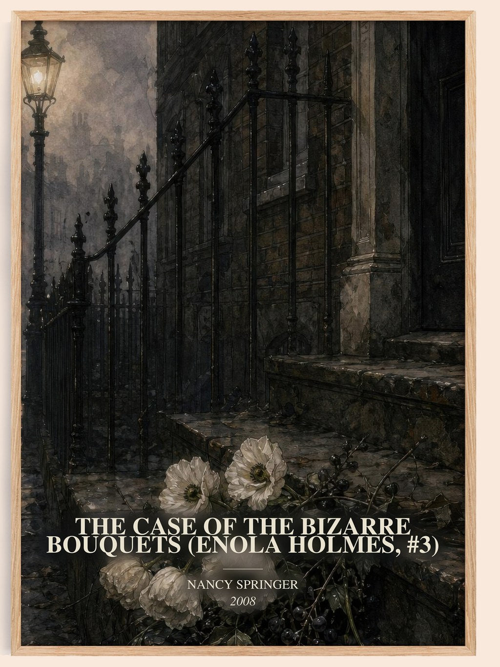 The Case of the Bizarre Bouquets (Enola Holmes, #3) watercolour book poster by Nancy Springer – framed literary art print