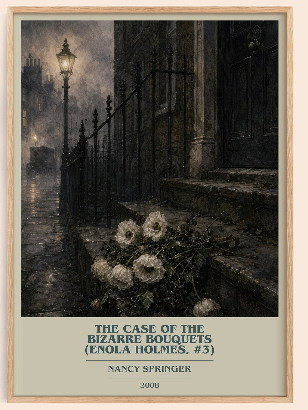 The Case of the Bizarre Bouquets (Enola Holmes, #3) book cover book poster by Nancy Springer – framed literary art print